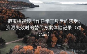 把蜜桃视频当作日常工具后的感受：资源失效时的替代方案体验记录（对比后）