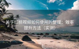 关于红桃视频如何使用的整理：效率提升方法（实测）