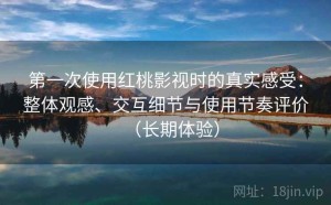 第一次使用红桃影视时的真实感受：整体观感、交互细节与使用节奏评价（长期体验）